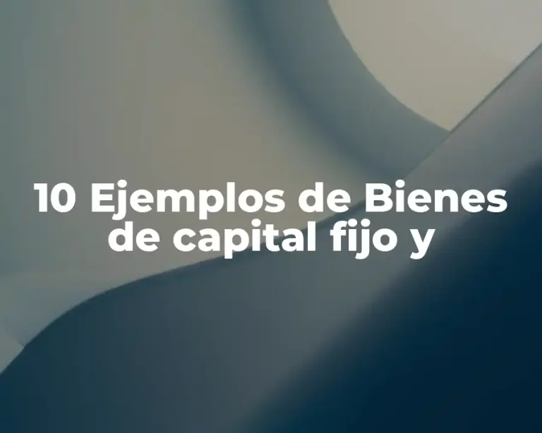 10 Ejemplos de Bienes de capital fijo y