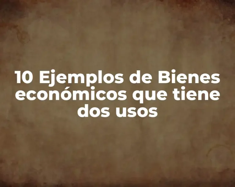 10 Ejemplos de Bienes económicos que tiene dos usos