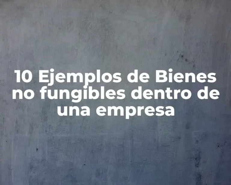 10 Ejemplos de Bienes no fungibles dentro de una empresa