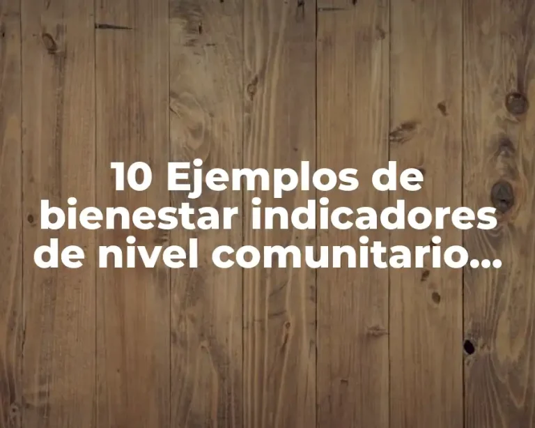 10 Ejemplos de bienestar indicadores de nivel comunitario seguridad social, Definición, Diferencias y para que sirve