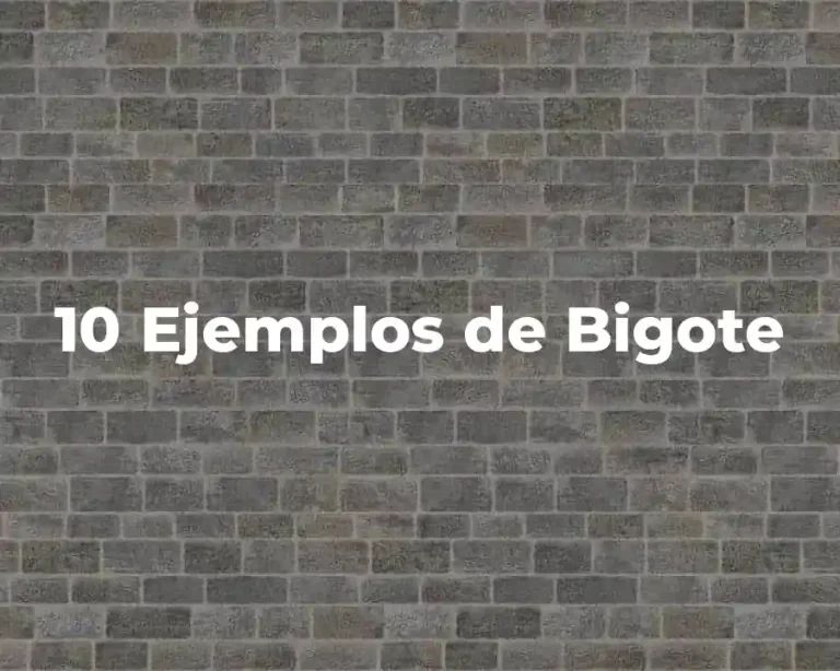 10 Ejemplos de Bigote