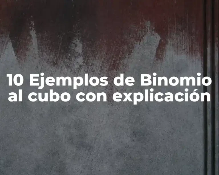 10 Ejemplos de Binomio al cubo con explicación