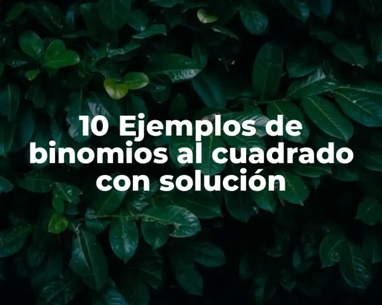 10 Ejemplos de binomios al cuadrado con solución