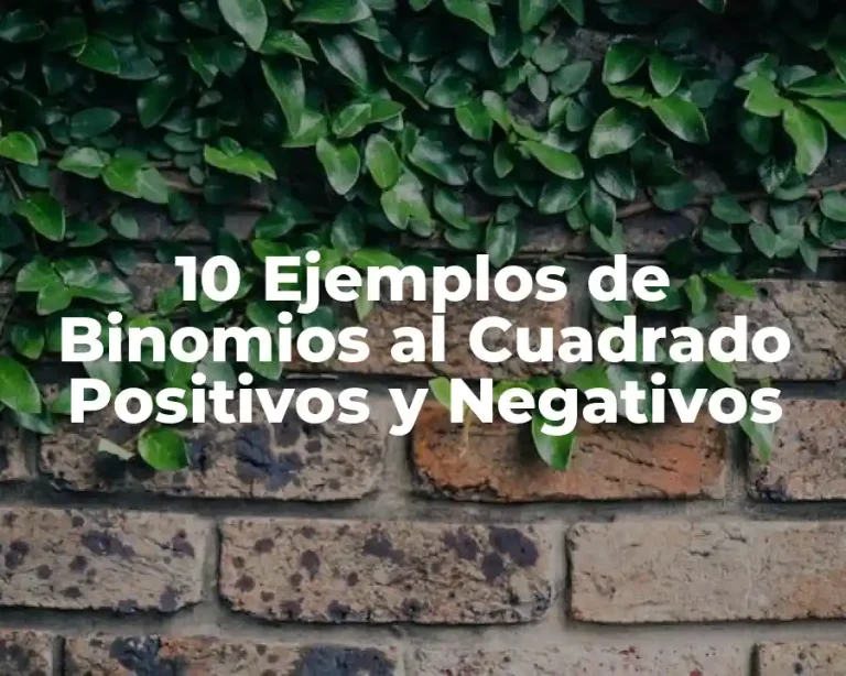 10 Ejemplos de Binomios al Cuadrado Positivos y Negativos