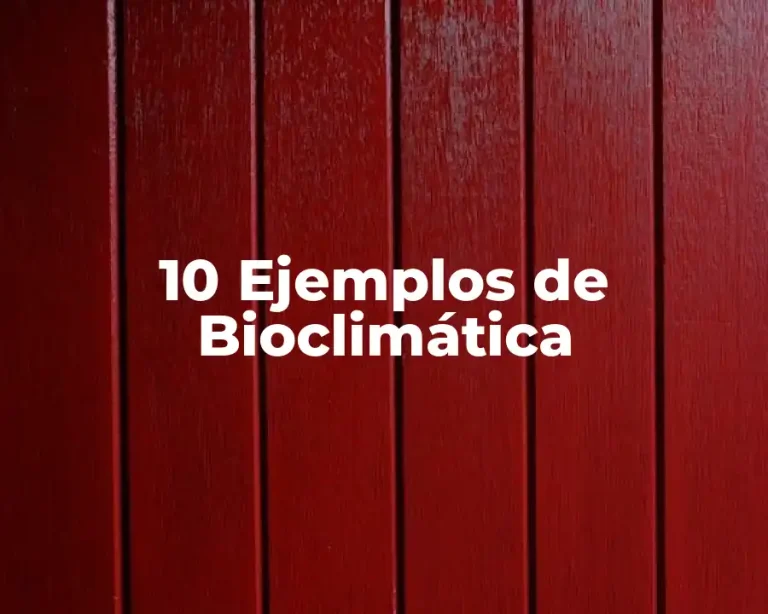 10 Ejemplos de Bioclimática