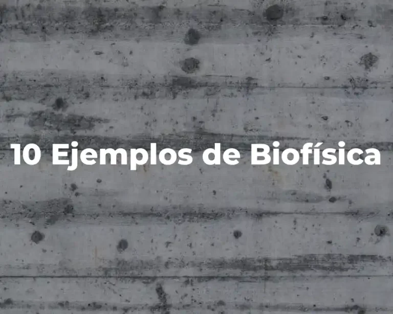 10 Ejemplos de Biofísica