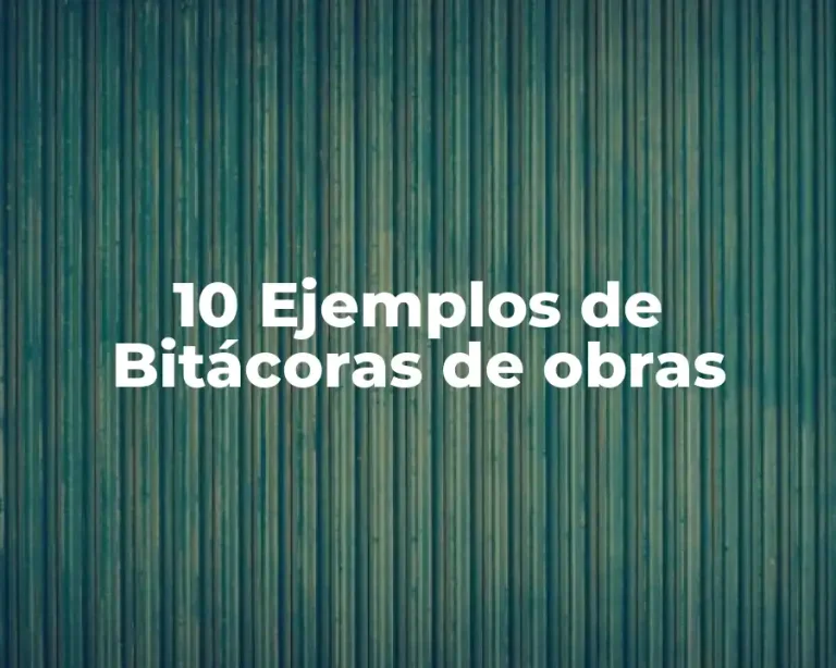 10 Ejemplos de Bitácoras de obras