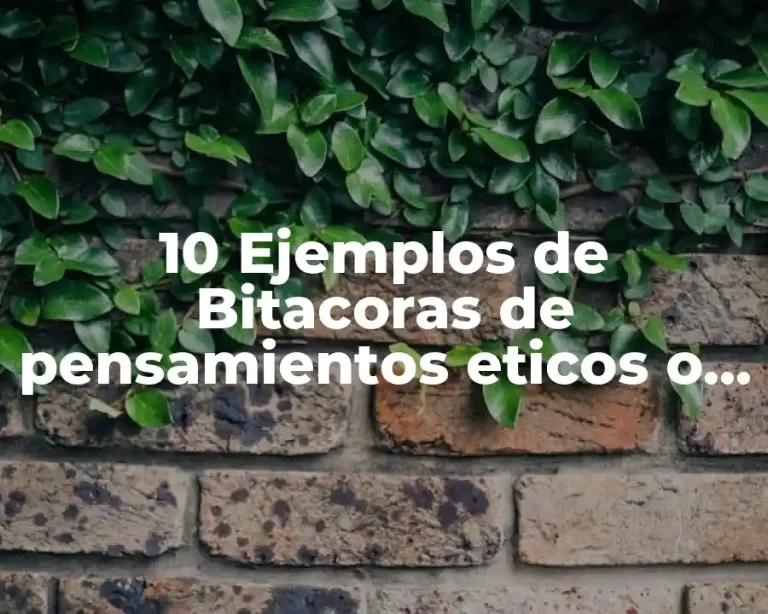10 Ejemplos de Bitacoras de pensamientos eticos o morales
