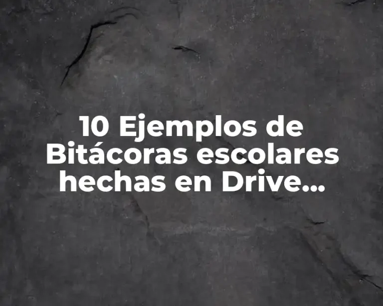 10 Ejemplos de Bitácoras escolares hechas en Drive, Definición, Diferencias y para que sirve