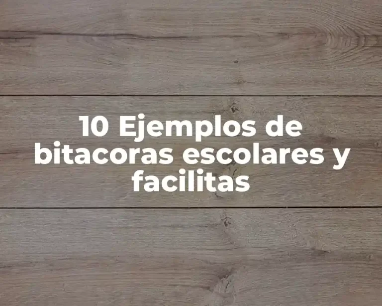 10 Ejemplos de bitacoras escolares y facilitas