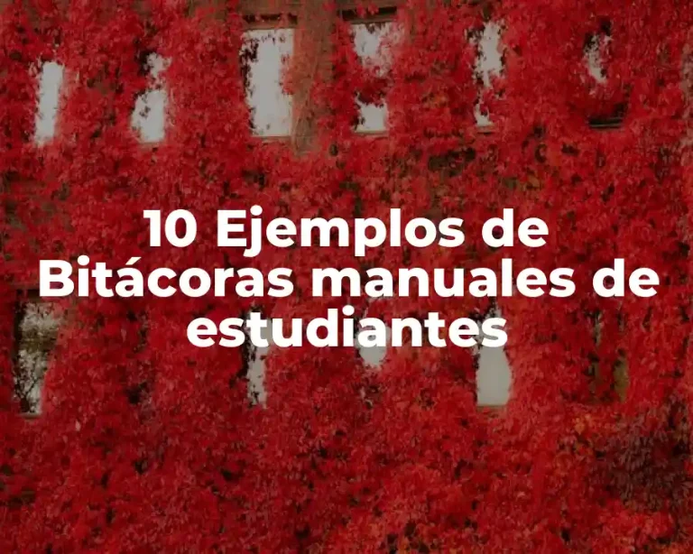10 Ejemplos de Bitácoras manuales de estudiantes