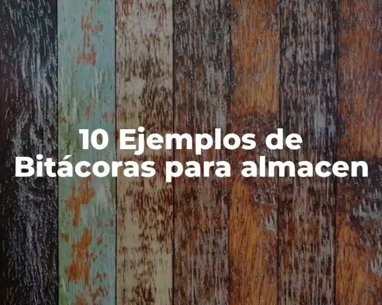 10 Ejemplos de Bitácoras para almacen