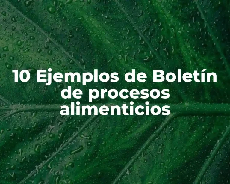 10 Ejemplos de Boletín de procesos alimenticios