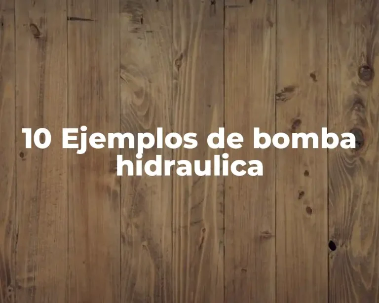 10 Ejemplos de bomba hidraulica