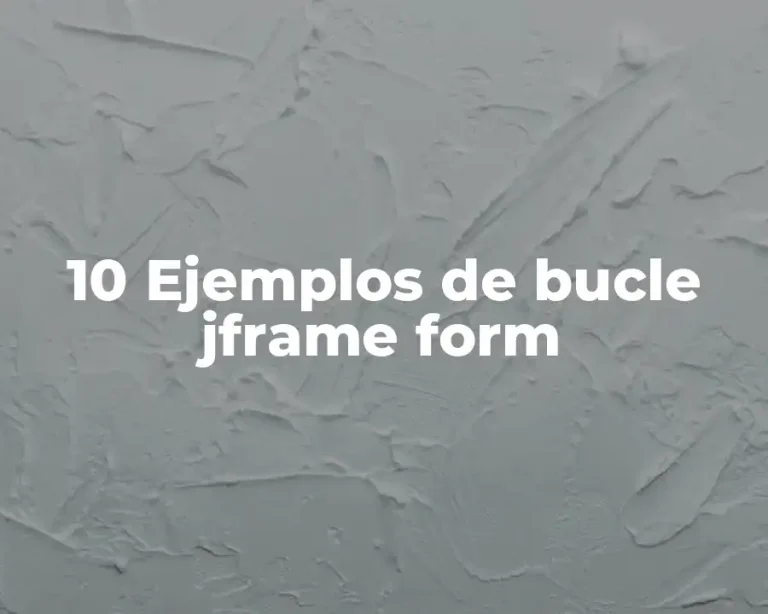 10 Ejemplos de bucle jframe form