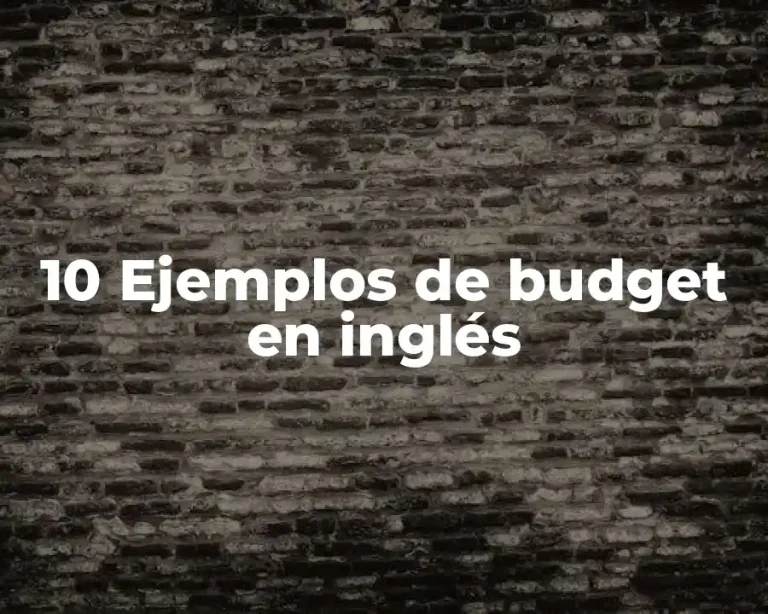 10 Ejemplos de budget en inglés