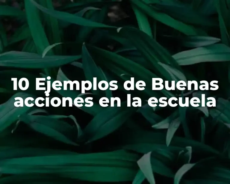 10 Ejemplos de Buenas acciones en la escuela