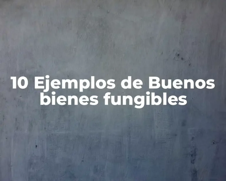 10 Ejemplos de Buenos bienes fungibles