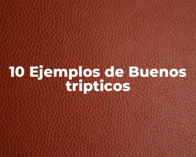10 Ejemplos de Buenos tripticos