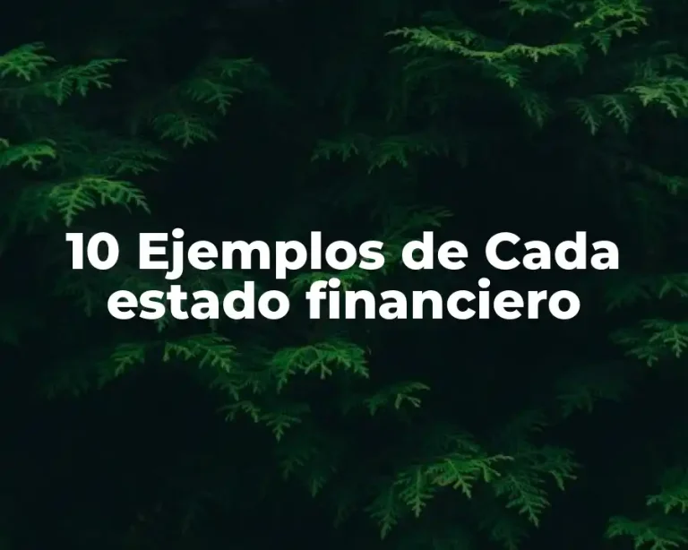 10 Ejemplos de Cada estado financiero