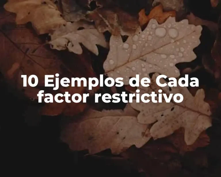10 Ejemplos de Cada factor restrictivo
