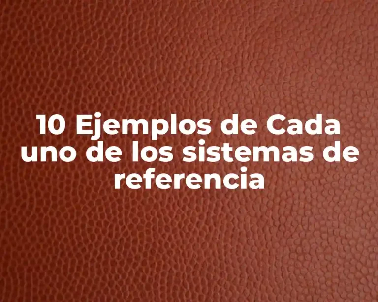 10 Ejemplos de Cada uno de los sistemas de referencia