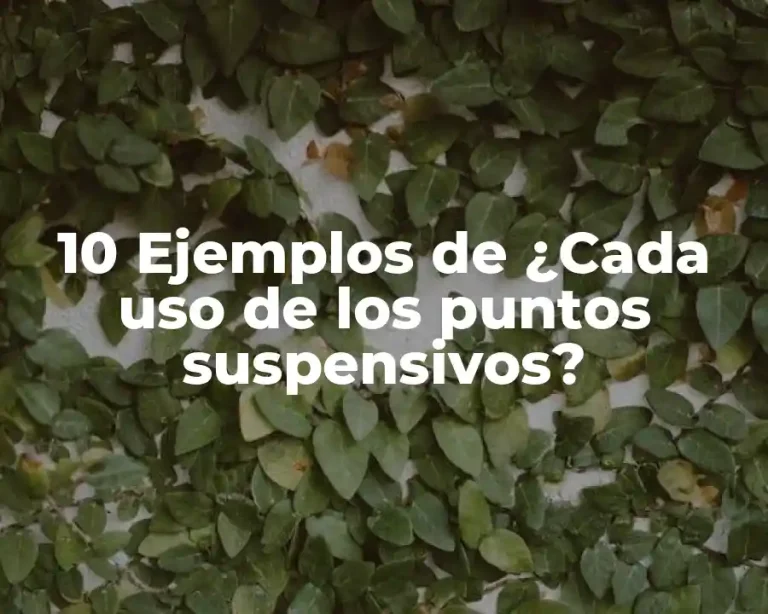 10 Ejemplos de ¿Cada uso de los puntos suspensivos?