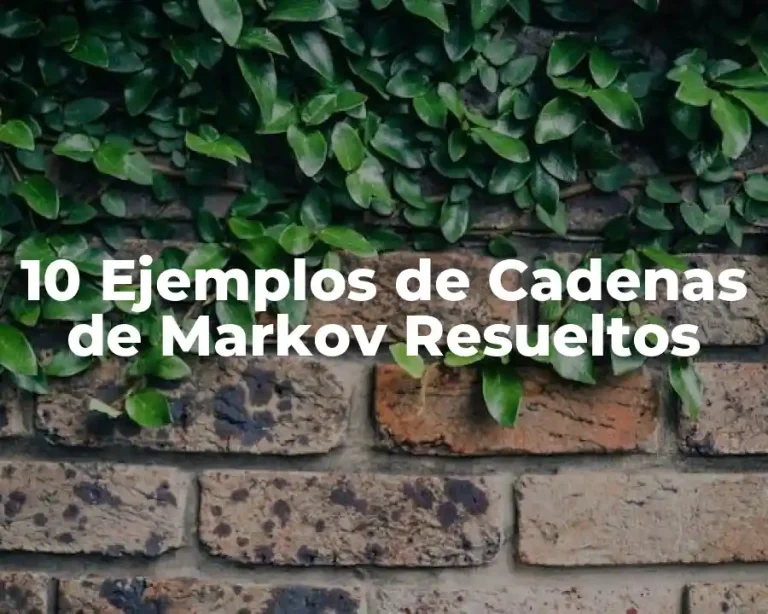 10 Ejemplos de Cadenas de Markov Resueltos