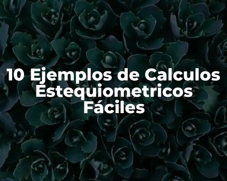 10 Ejemplos de Calculos Estequiometricos Fáciles