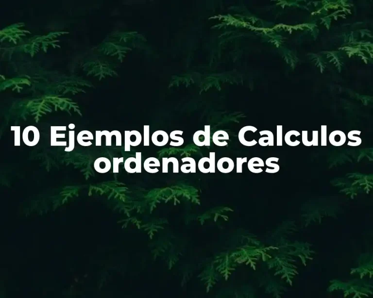 10 Ejemplos de Calculos ordenadores