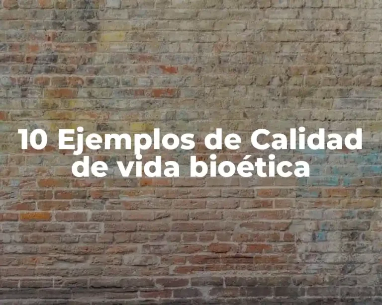10 Ejemplos de Calidad de vida bioética