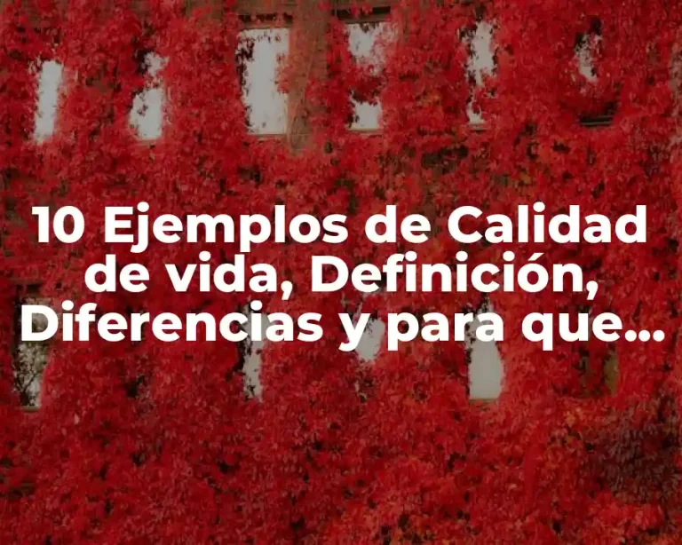 10 Ejemplos de Calidad de vida, Definición, Diferencias y para que sirve