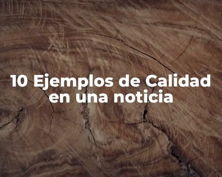 10 Ejemplos de Calidad en una noticia