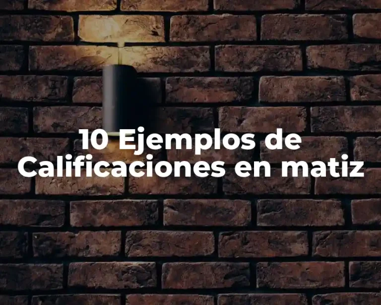 10 Ejemplos de Calificaciones en matiz