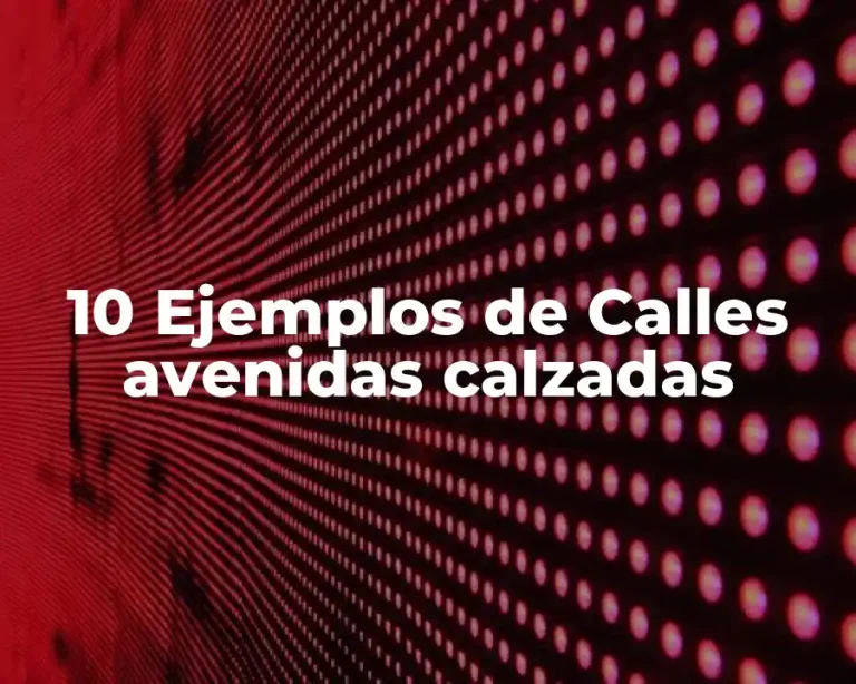 10 Ejemplos de Calles avenidas calzadas