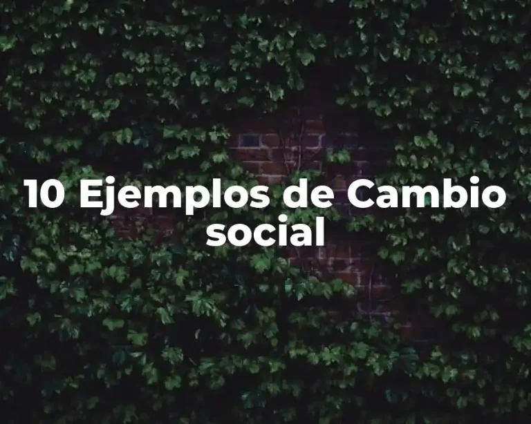 10 Ejemplos de Cambio social