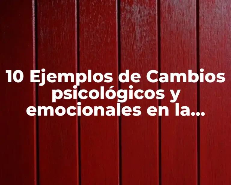 10 Ejemplos de Cambios psicológicos y emocionales en la pubertad