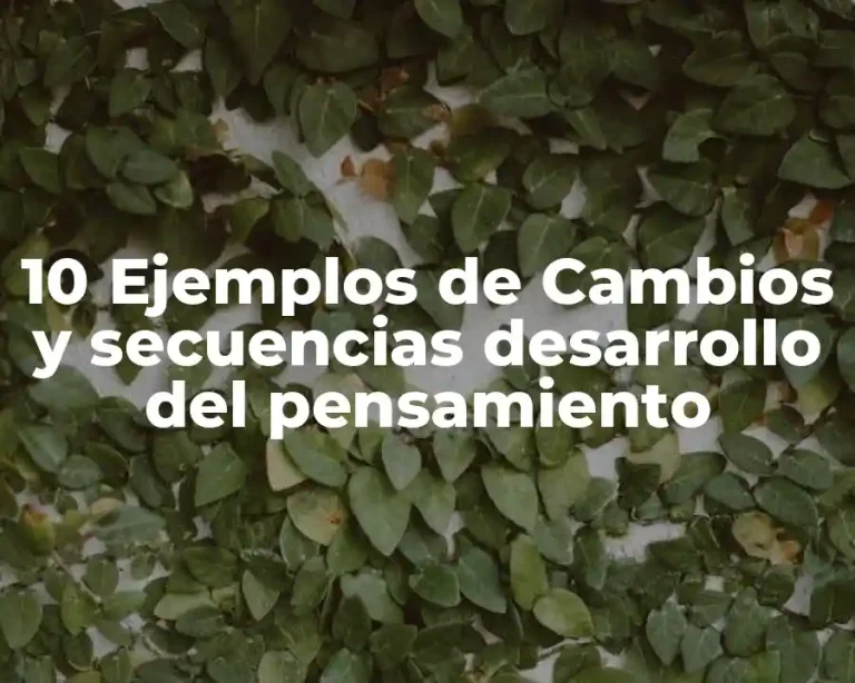 10 Ejemplos de Cambios y secuencias desarrollo del pensamiento