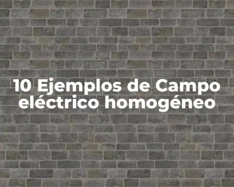 10 Ejemplos de Campo eléctrico homogéneo