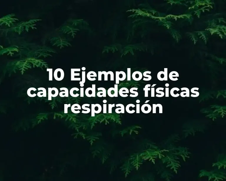 10 Ejemplos de capacidades físicas respiración