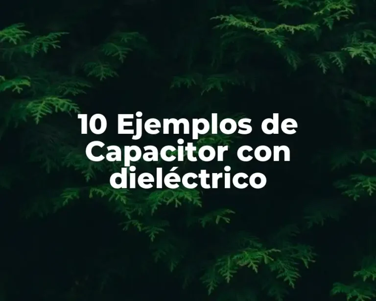 10 Ejemplos de Capacitor con dieléctrico