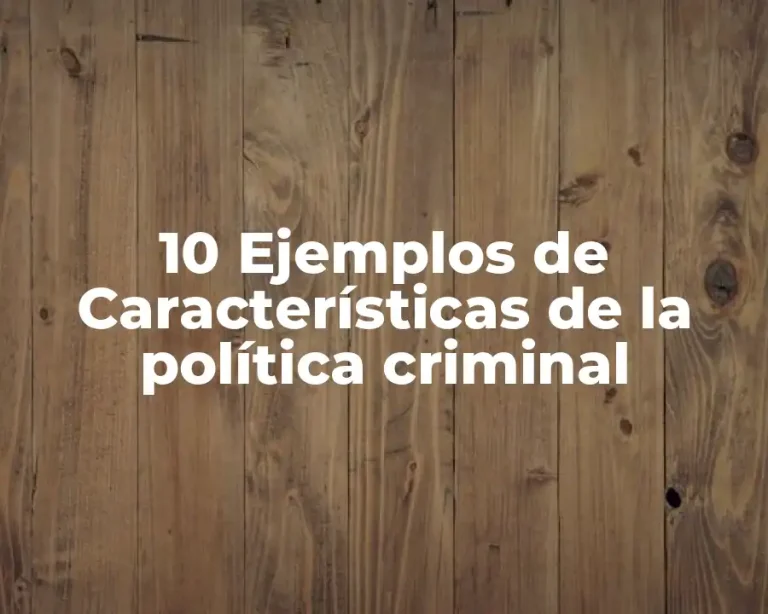 10 Ejemplos de Características de la política criminal