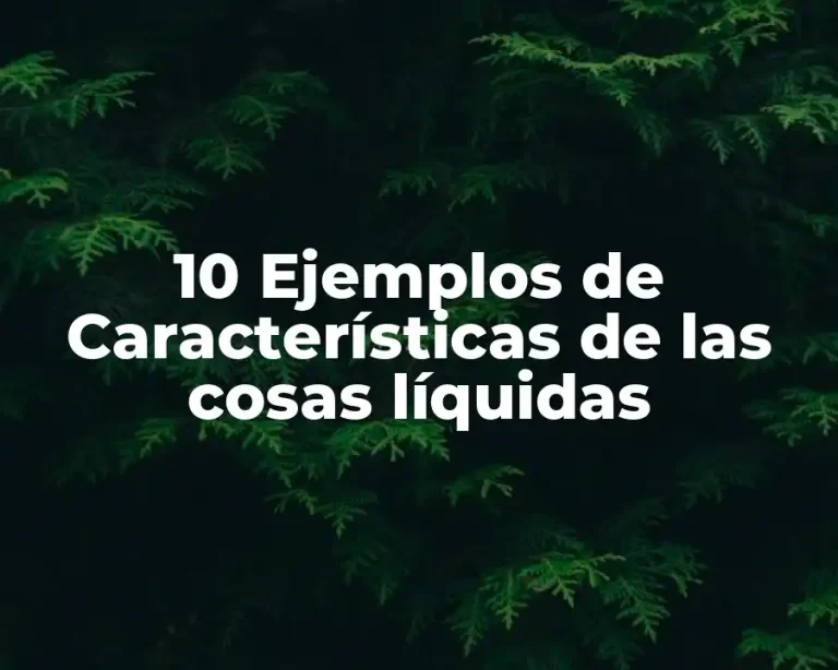 10 Ejemplos de Características de las cosas líquidas