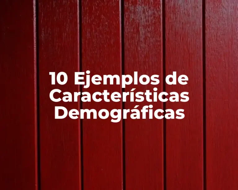 10 Ejemplos de Características Demográficas