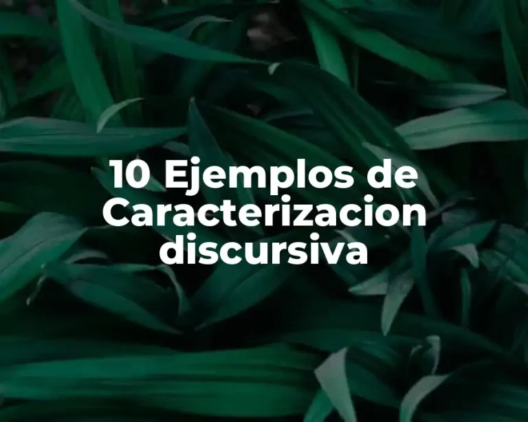 10 Ejemplos de Caracterizacion discursiva