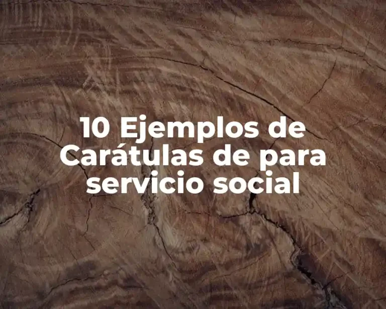 10 Ejemplos de Carátulas de para servicio social