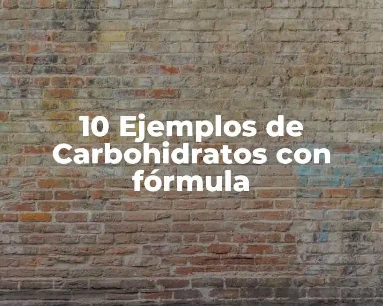 10 Ejemplos de Carbohidratos con fórmula