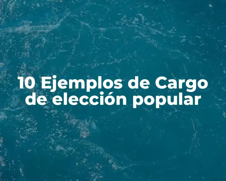 10 Ejemplos de Cargo de elección popular