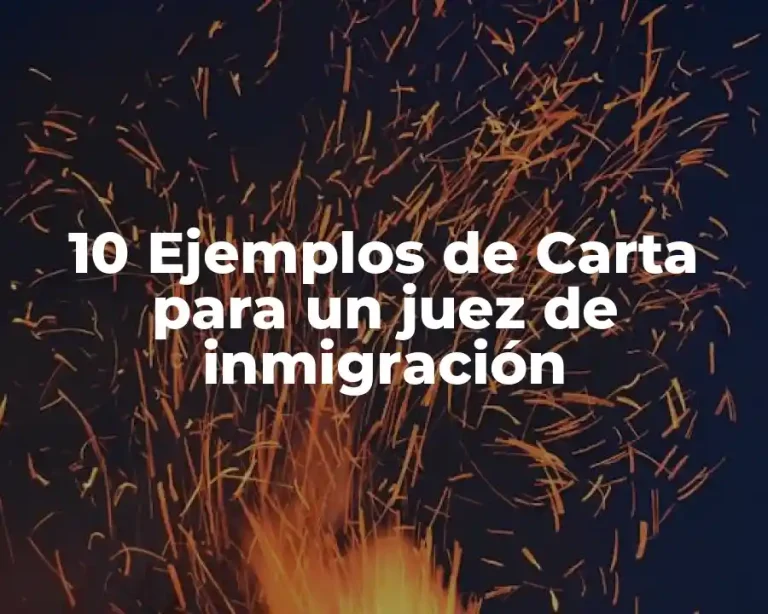 10 Ejemplos de Carta para un juez de inmigración