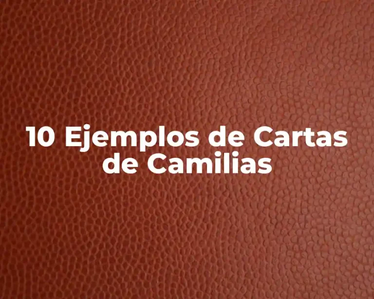10 Ejemplos de Cartas de Camilias